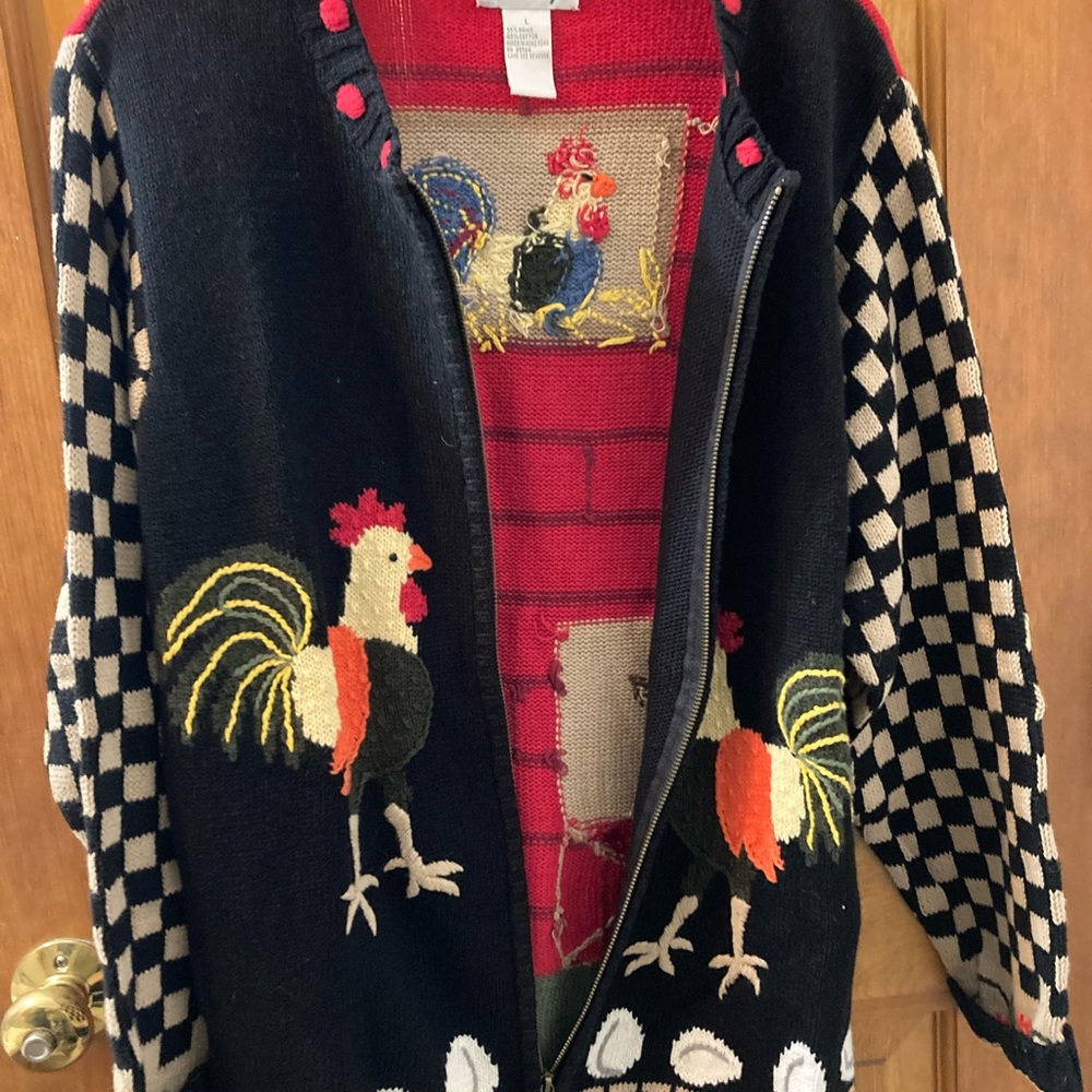 Sweater large rooster/ farm embroidered - Picture 9 of 16